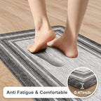 KIMODE Kitchen Mats for Floor Cushioned Anti Fatigue, Farmhouse Kitchen Runner Rug, Non Slip Kitchen Floor Mat, Comfort Padded Standing Desk Mat for Sink Laundry Office Gray 20"x71"