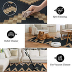 LIVEBOX Easy Jute Runner Rug for Entryway, 2x6 Runners Rug Kitchen Rugs Non Slip, Washable Black and Tan Boho Indoor Runner Rugs for Laundry Room Bedroom, Carpet Runners for Hallway 6ft