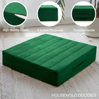 2 Pcs High Density Foam Floor Pillow - Upgraded Large Pillows Seating for Adults - Outdoor Floor Cushion with Soft Tufted Cover - Yoga Pillows for Sitting On Floor - 22 Inch Green