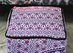 CRAFT KALA Large Hippie Mandala Meditation Floor Ottoman Pillow Cushion Pouf Cover Square Poufs Cover Bohemian Circle Floor Cushion Cover Outdoor Fireplace Living Room Decor 22X22X14 inches,Pink Ombre