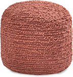 Anji Mountain Pouf Ottoman Foot Rest, Handmade Ottoman Pouf, Comfortable Foot Stool, Decorative Floor Seating for Living Room Decor, Bedroom & Home Décor Accent - Terracotta