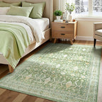 Lofus 6x9 Area Rug for Living Room,Light Green Washable Area Rugs with Non-Slip Backing,Soft Boho Carpets for Bedroom Dining Room Home Office Indoor Nursery