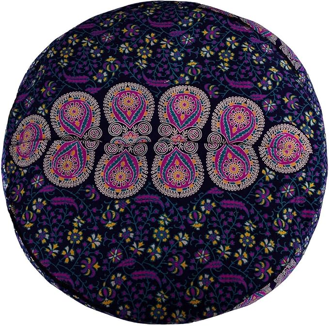 Indian Mandala Cotton Handmade Round Floor Pillow Comfortable Car Bed Sofa Decor Large Round Cushion Cover Bohemian Meditation Pillow Case Ottoman Pouf Cover Pet Dog Bed