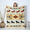 Western Throw Blanket, Cowboy Soft Cozy and Warm Couch Blankets Gift for Western Lover, Decorative Blankets for Sofa Couch Bed, Beige Brown 50×60 inches