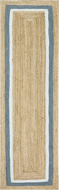 Heavy Material Hand Braided Jute Rug 2.6x4 Kilim Runner Natural Jute Beige Multi Hand Woven Rug Flatweave Runner Indoor Outdoor Rugs for Bedside Corridor Kitchen Balcony