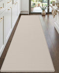 DEXI Kitchen Floor Mats Cushioned Anti Fatigue,17x59 Short Narrow Standing Runner Rug Waterproof, Comfort Memory Foam Padded for Front Sink Laundry, Beige