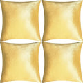 4 Pack 18x18 Pillow Cover Velvet Pillow Covers, Square Throw Pillow Covers for Living Room Decorations Throw Pillow Case, Throw Pillow Cover Cushion Cover for Home Sofa Bedroom Car, Gold