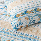 Boho Style Queen Quilt Set Reversible Bohemian Paisley Teal Quilt Beddding Set, Soft and Lightweight Bedspread for All Season, Full Size Bed Coverlet with 2 Matching Pillow Shams (3 Pieces)