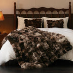 BENVWE Fluffy Faux Fur Throw Blanket for Couch, Soft Plush Thick Cozy Fuzzy Luxury Minky Bubble Blanket for Home Living Room Decor Gift for Women, Tie-dye Coffee, 50" x 60", 1100GSM