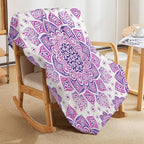 Boho Mandala Floral Throw Blanket Bohemian Hippie Flower Blanket for Sofa Bed Couch Chair Or Dorm 30"x40"
