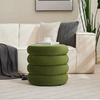 Flouki 19.5" Storage Ottoman Round, Vanity Stools for Bedroom, Velvet Pouf Ottoman with Removable Lid, Modern Ottomam Stool for Girls Women, Foot Stool for Living Room, Green