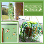 Wurosi 4074 Pcs Green Glass Beaded Plant Kit with Rattan Basket, Forever Plant Beaded Making Kit with Hanging Chain and Manual, Green Crystal Leaf Beads for Jewelry Making Beaded Plants