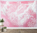 LB Pink Boho Tapestry Mandala Bohemian Aesthetic Pink Sky Cloud Tapestry Wall Hanging Nature Landscape Wall Decor for Bedroom Living Room Dorm 80Wx60L Inches