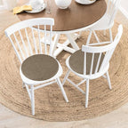 Tromlycs Round Chair Seat Cushion Pad 14 inch for Circle Bistro Chairs Non Slip Foam Cushion Nature Linen