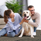 Lahome Enfys Modern Geometric Black Runner Rug, 2x8 Indoor Outdoor Hallway Kitchen Runner Rug with Rubber Backing, Farmhouse Washable Non Slip Non Shedding Floor Carpet for Bedroom Entry Patio