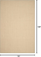 SAFAVIEH Area Rug 6x9 - Natural Fiber Collection - Maize & Linen Color, Sisal, Woven Design with Border (NF141B)