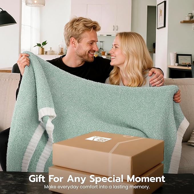 Joiedomi Twin Blanket for Couch Bed, Sage Green Knitted Blankets Gifts for Women Mom Girls, Cozy Cute Soft Throw Home Room Decor Aesthetic for Women Mothers Birthday Gifts 60x80 Inches
