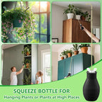 Dreyoo Squeeze Bottle for Hanging Plants, 19" Long Spout Plant Watering Bottle, Easy Squeeze Indoor/Outdoor Watering Can Alternative, Precise Sprinkling for Hanging Baskets, Houseplants, 8oz (Black)