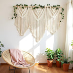 guzhiou large macrame wall hanging - Boho Tapestry Macrame Wall Decor Art- Chic Bohemian Handmade Woven Tapestry Home Decoration for Bedroom Living Room Apartment Wedding Party - 43"x32" (with Ivy)
