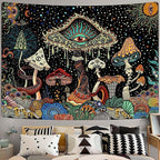 Yeoiat Mushroom Tapestry Hippie Tapestry for Bedroom Cute Tapestries Aesthetic Wall Tapestries Hanging for Bedroom Dorm Living Room (Mushroom, 70.00" x 90.00")