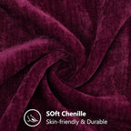 decorUhome Chenille Burgundy Spring Throw Pillow Covers 18x18 Inch Set of 2, Decorative Soft Couch Pillow Covers Solid Dyed Accent Farmhouse Neutral Square Pillow Cases for Sofa