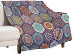 Boho Floral Throw Blanket Vintage Bohemian Flower Patterned Blanket for Sofa Bed Couch Chair Or Dorm 40"x50"