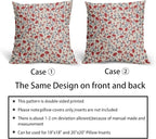 4th of July Floral Pillow Covers 18x18 Set of 2 Vintage Rustic Old Style Navy Blue Red Flower Print Decorative Outdoor Pillowcases Patriotic Farmhouse Throw Cushion Case Decor for Couch Sofa Bed
