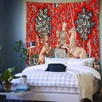 FEASRT Wild Animal Psychedelic Bohemian Tapestry, 40x30 Inches Soft Flannelette, for Living Room Royal Historical Decor