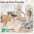 2x3 Dog Rugs for Entryway, Machine Washable Door Mat Animal Floral Small Area Rug Non-Slip Low Pile Soft Throw Rugs for Entrance Kitchen Indoor Front Door Kids Room (2 x 3,Beige)