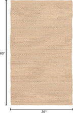 Nourison Home Natural Jute Bleached 3' x 5' Area Rug - Easy Clean, Non Shedding, Bed Room, Living Room, Dining Room, Kitchen (3' x 5')