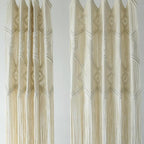 IOWER Macrame Curtains Windows 2 Panels 50" Wx75 L Macrame Closet Doorway Boho Curtains Long Macrame Decor Wedding Backdrop