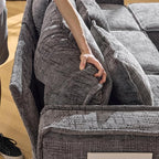 VINGLI 111" Convertible Modular Sectional Sofa,Comfortable L Shaped Reversible Couch with Ottoman, Removable 3 Seater Boneless Modern Couch, Durable Chenille Cloud Sofa for Living Room,Grey