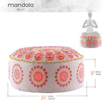 Yoga Décor Floor Cushion Cover Red Moroccan Seating Area Boho Floor Pillow Accent Your Living Room, Bedroom, Nursary or Kids Room Bedroom Décor Pouf Ottoman Stool Footstool Cotton 24x8 Unstuffed
