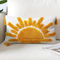 Adabana Boho Decorative Throw Pillow Covers 12x20 Tufted Yellow Sun Sunshine Pillow Cover for Bedroom Living Room Bed Sofa