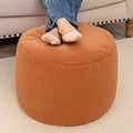 Round Pouf Ottoman 20 x 20 x 14 Inches Boho Poof Home Decor Floor Pouffe Ottoman Foot Rest for Couch Sofa Bean Bag Chairs Living Room Bedroom Orange