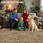 4x6 Area Rug for Bedroom Beside Rug, Laundry Room, Entryway, Kitchen, Washable Non-Slip Low Pile Ultra Soft Stain Resistant Carpet (Goldenrod)