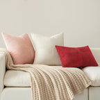 MIULEE Beige Decorative Throw Pillow Covers 12x24 Inch for Couch Bed Sofa Pack of 2 Boho Neutral Farmhouse Throw Pillows Soft Cross Corduroy Patchwork Textured Cushion Cases
