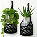 Macrame Wall Plant Hanger, Hanging Planter Basket Holder, Wall Planters for Indoor Plants, for Up to 6 Inch Pot (Black, 6-Inch)