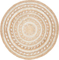 SAFAVIEH Natural Fiber Round Collection 7' Round Ivory NF169B Handmade Boho Charm Farmhouse Jute Area Rug