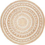 SAFAVIEH Natural Fiber Round Collection 7' Round Ivory NF169B Handmade Boho Charm Farmhouse Jute Area Rug