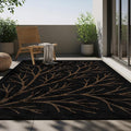 Washable Indoor Outdoor Rug 10x14 Modern Area Rugs Branch Pattern Non Shedding Waterproof Easy Clean Patio Deck Porch Living Room Bedroom Garden RV (10 X 14 Gold)