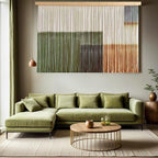 laddawan Extra Large Macrame Wall Hanging Dip-Dyed Tapestry Modern Wooden Home Wall Art for Living room Boho Handmade Wall Decor for Bedroom (Green1)