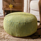 SUTAVIA Pouf Ottoman Cover Unstuffed Pouf Seat Decorative Soft Storage Bean Bag 20x20x8 Inches Floor Footrest for Living Room Bedroom (Blue Green, Round)