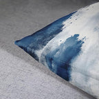 Britimes Throw Pillow Covers Modern Home Art Decor, 18 x 18 Inches Set of 2 Abstract Oil Painting Pillowcases for Bedroom, Living Room, Cushion Couch Sofa, Abstract White Navy Blue
