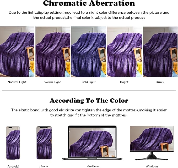 NEWCOSPLAY Super Soft Twin Blanket Dark Purple Premium Silky Flannel Fleece Leaves Pattern Lightweight Bed Blanket All Season Use (Dark Purple, Twin(60"x80"))