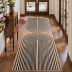 Tangsoo Rainbow Easy Jute Rug 2x5 Runner Rug for Hallways,Non-Slip Thin Black Washable Outdoor Rug,Modern Farmhouse Floor Carpet Runner for Porch Laundry Bedroom Entryway Kitchen