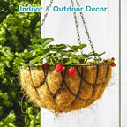 Riare 2 Pack 18 Inch Round Coco Liners Replacement, 100% Natural Coconut Coir Liners for Hanging Baskets, Garden Flower Vegetables Planter Pot, Window Box, Fence, Decks