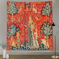 FEASRT European Royal Tapestry Medieval Princess Tapestry, 40x30 Inches Soft Flannelette, Lady and Unicorn for Living Room Bedroom Dorm Decor