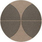 Lahome Enfys Modern Rainbow Round Rug, 3ft Small Washable Circle Carpet Natural Indoor Outdoor Patio Front Porch Rug, Farmhouse Non Slip Non Shedding Contemporary Round Mat for Entryway