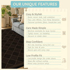 Checkered Easy Jute 3x5 for Porch Rugs Indoor Outdoor Decor, Washable Non Slip Entry Way Front Door Mat Outdoor, Farmhouse Patio Rug, Dark Brown Non Slip Daimond Carpet for Kitchen, Backyard, Laundry
